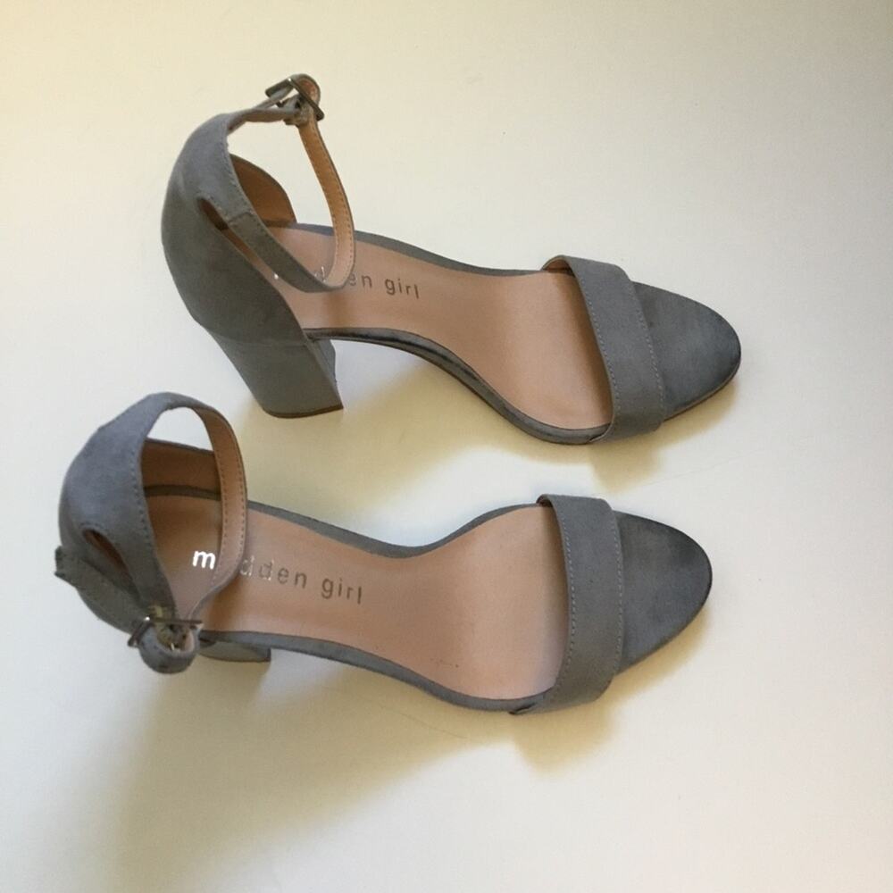 Madden Girl Blue-Gray Suede High Heels - Picture 3 of 12